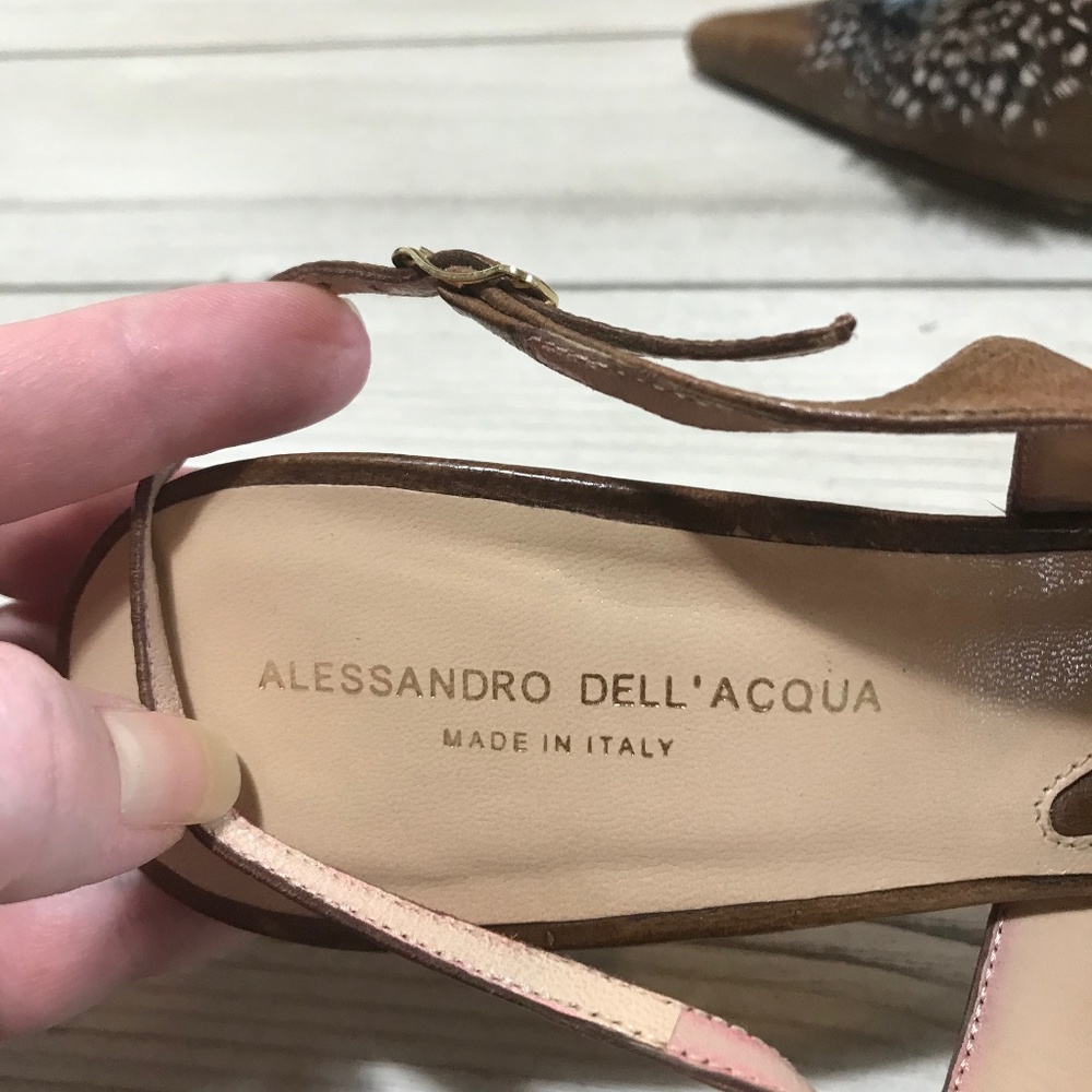 Alessandro Dell'Acqua Feather and Leather Pumps - Picture 8 of 16